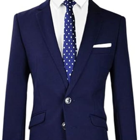 Bavy Blue Boys' Slim Fit Suit Complete Outfit Size 8 - Picture 2 of 4